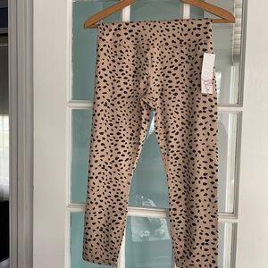 Ellie Womens Organic Dots Capri Pants and Bra Moonlight And Black Medium NWT